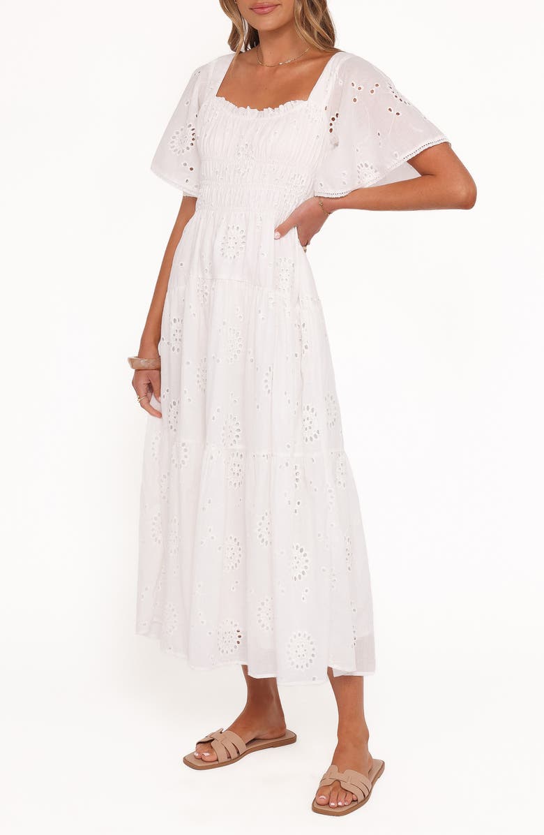 Petal & Pup Tierney Eyelet Embroidered Midi Dress, Alternate, color, 