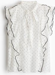 H&M Flounced Scarf-collar Blouse