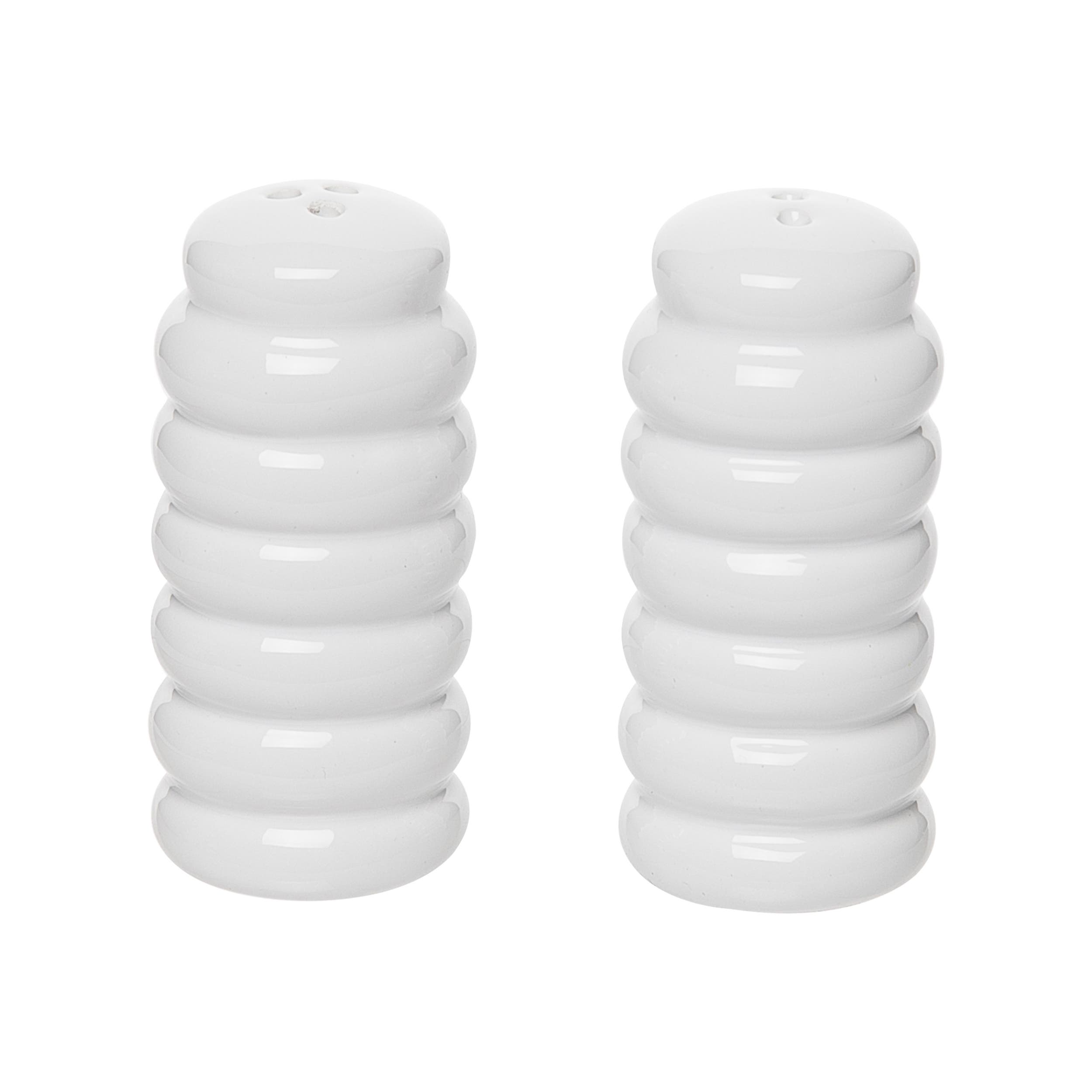 Totalee Gift Make The Best Pair Ribbed Salt And Pepper Shaker W/ Box Set Of 2 Ceramic White