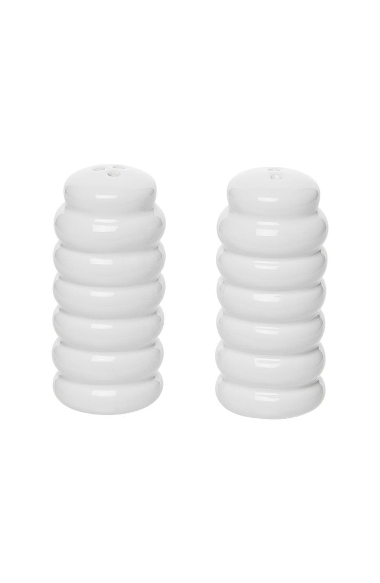 Totalee Gift Make The Best Pair Ribbed Salt and Pepper Shaker w/ Box Set of 2 Ceramic White, Main, color, White