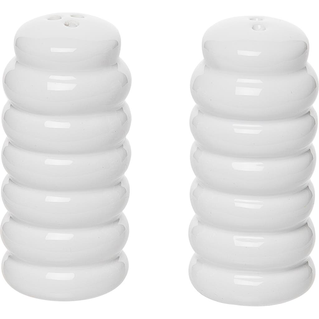 Totalee Gift Make The Best Pair Ribbed Salt And Pepper Shaker W/ Box Set Of 2 Ceramic White
