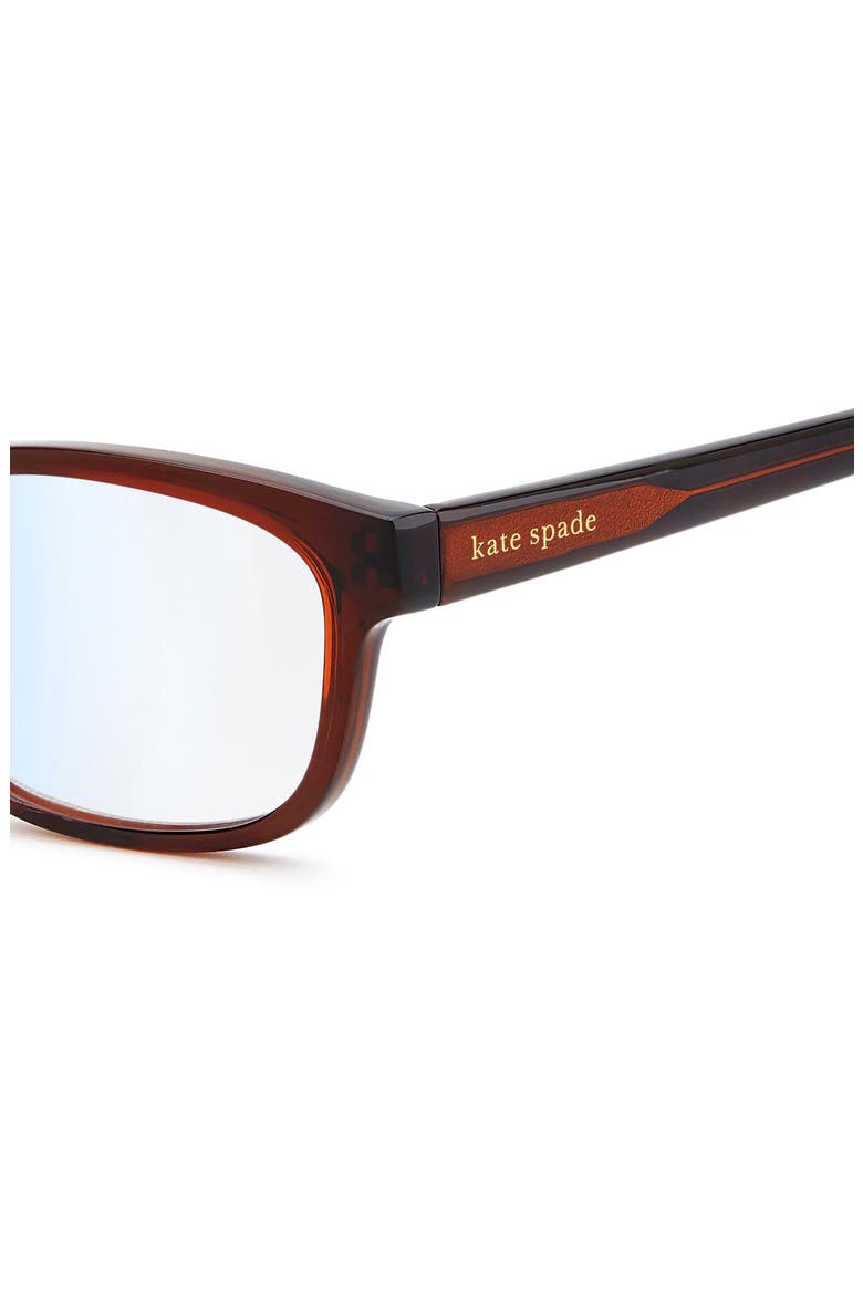 joetta 50mm rectangular blue light blocking glasses, Alternate, color, BROWN/ BLUE AS