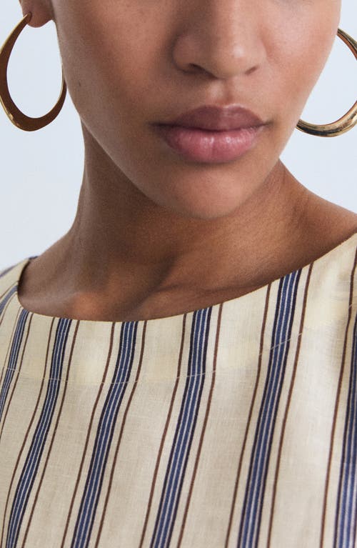 Mango Linen Crop Top In Black