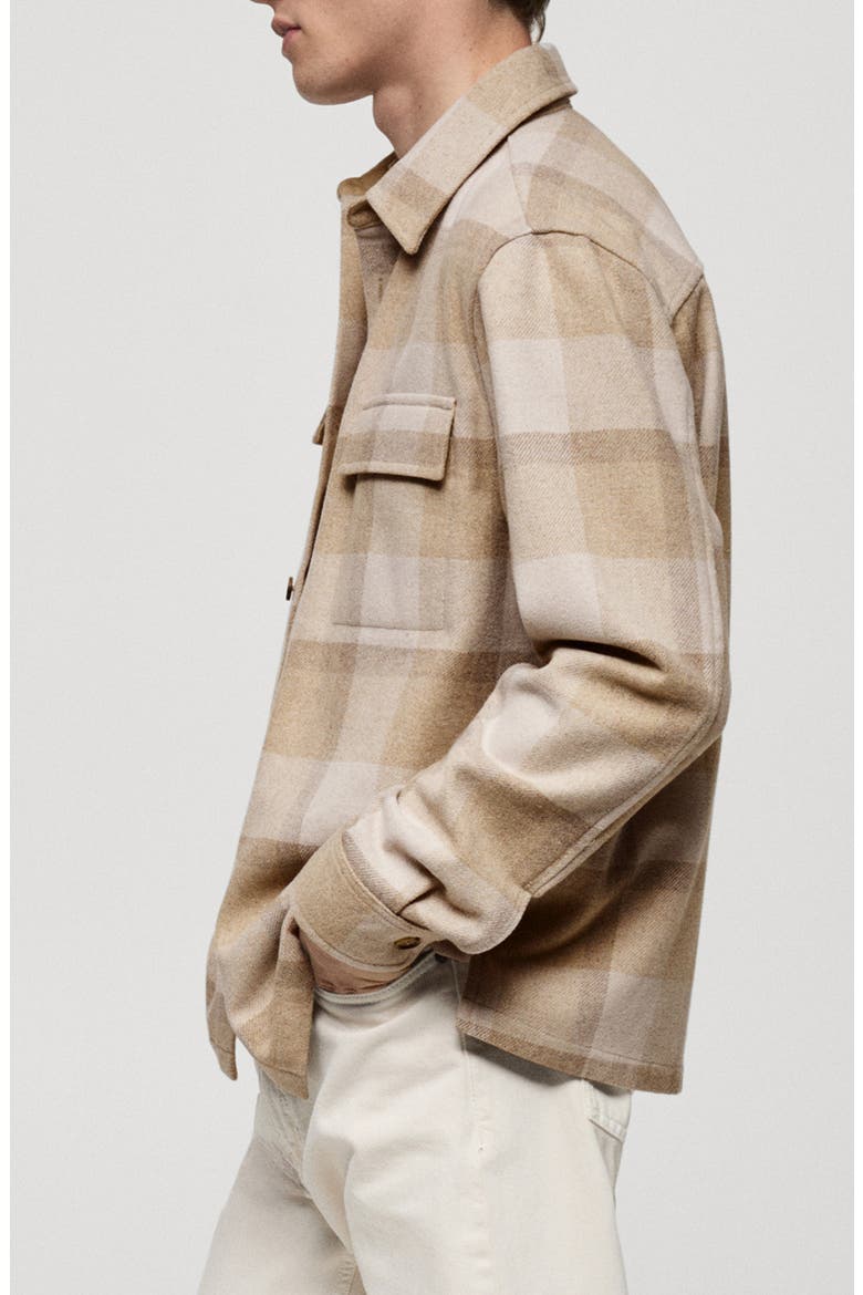 Plaid Button-Up Shirt, Alternate, color, BEIGE