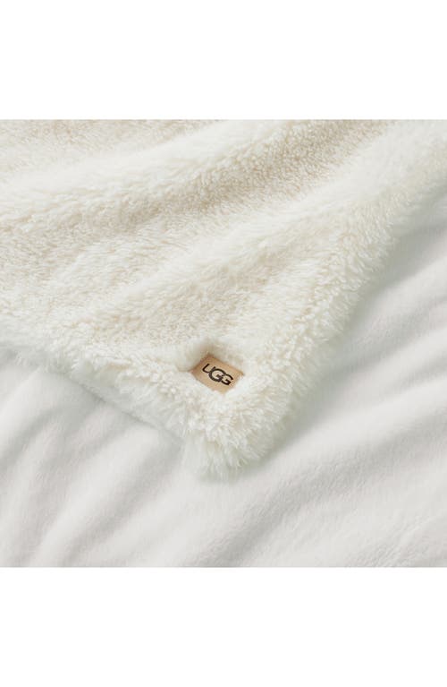 Ugg(r) Corben Faux Fur Throw Blanket In White