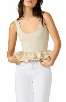 Steve Madden Jess Ruffle Hem Rib Tank
