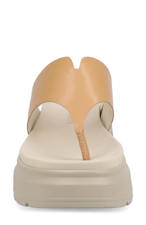 Journee Collection Carah Platform Wedge Sandal In Tan