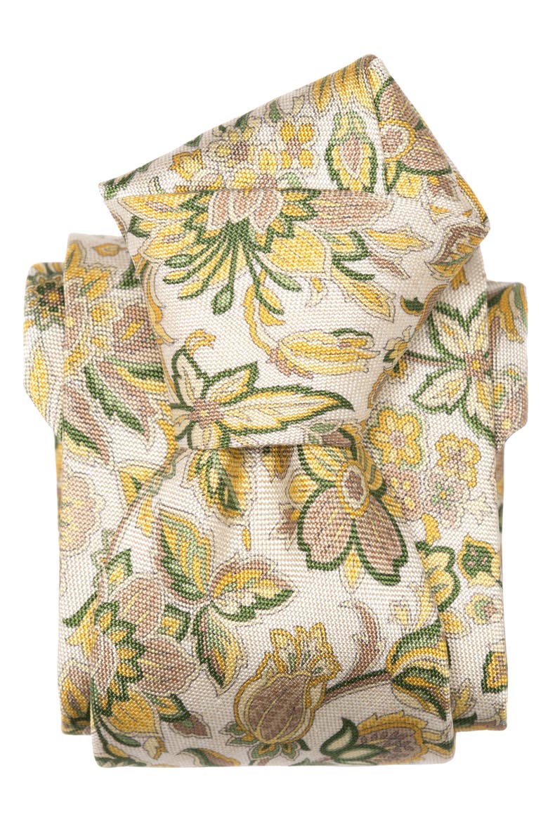 Catania - Printed Silk Tie for Men, Alternate, color, Yellow