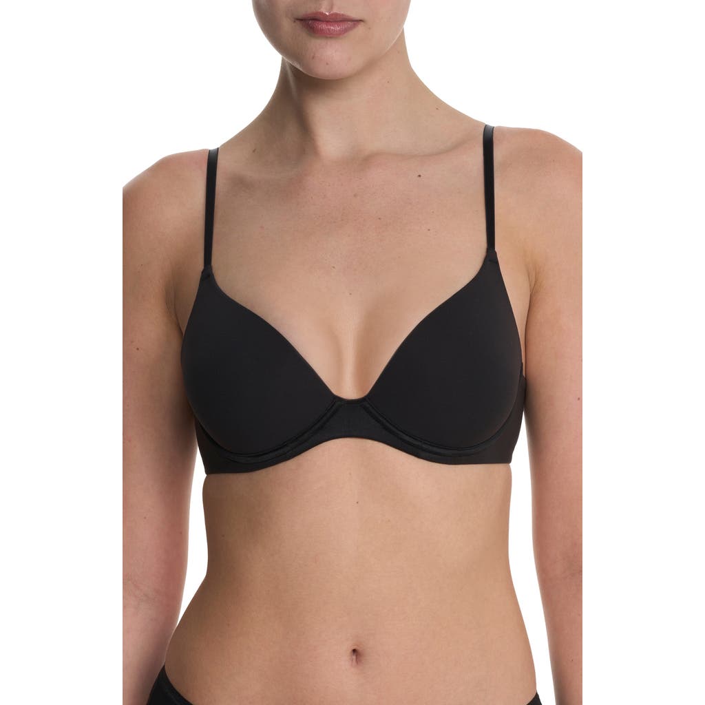 Natori Soft Focus Comfort Underwire Convertible Demi Bra In Black