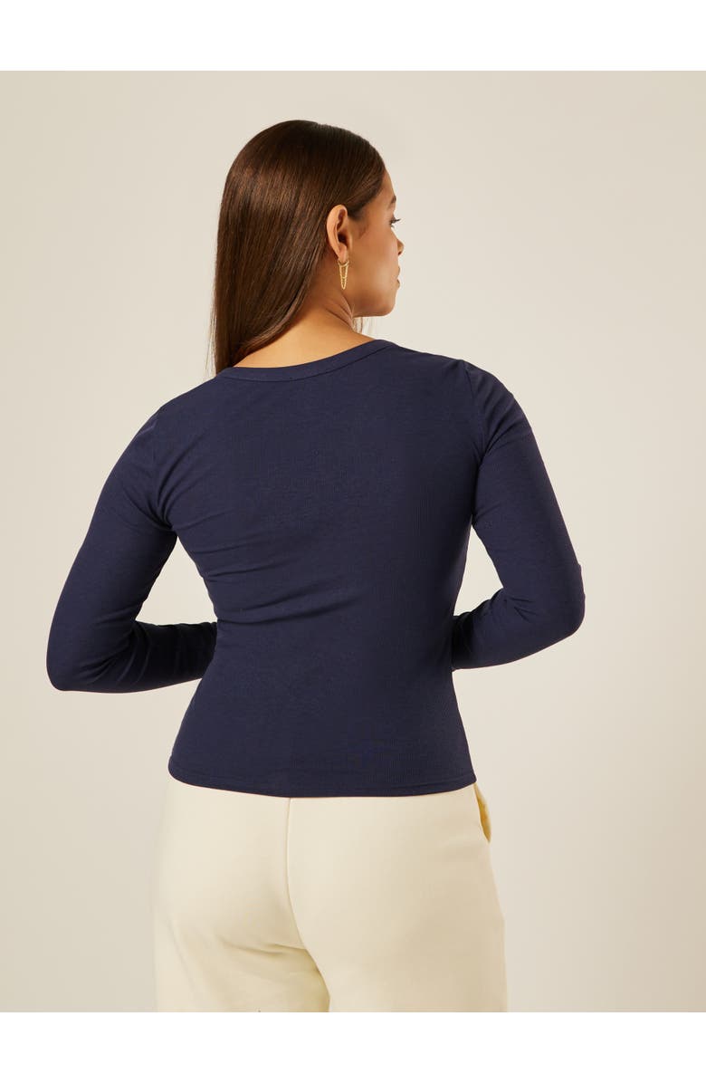 Be Athletica Essential Long Sleeve Henley T-Shirt, Alternate, color, Midnight