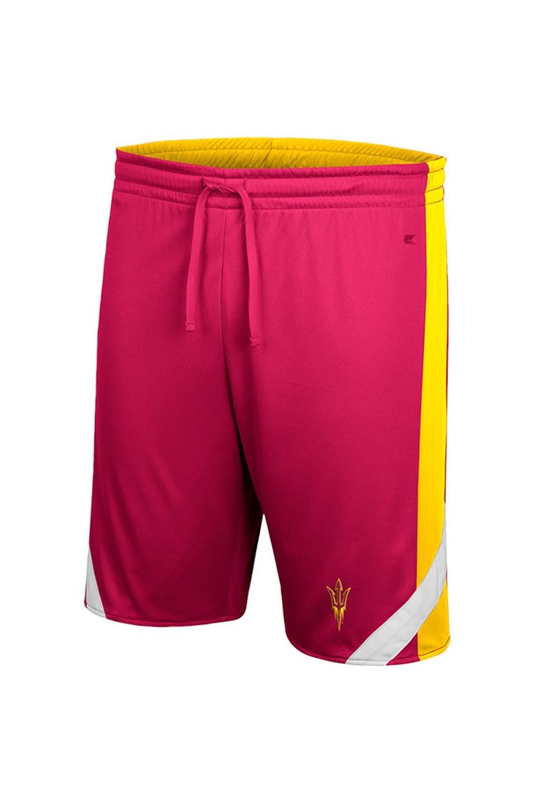 Men's Colosseum Maroon/Gold Arizona State Sun Devils Am I Wrong Reversible Shorts, Alternate, color, Maroon
