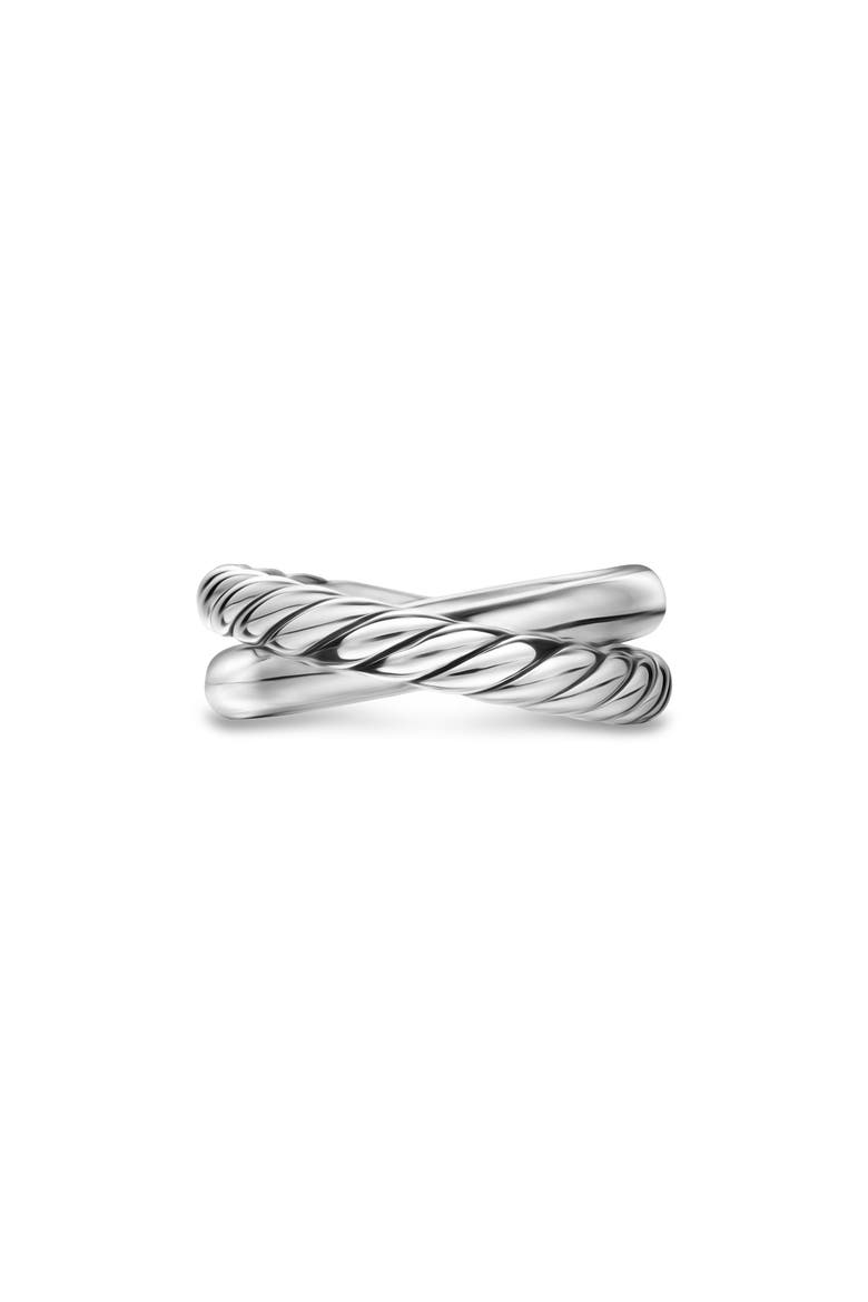 Crossover Two Row Ring in Sterling Silver, 7.4mm, Main, color, SILVER