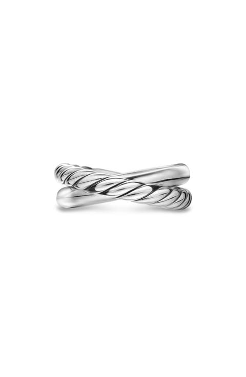 Crossover Two Row Ring in Sterling Silver, 7.4mm