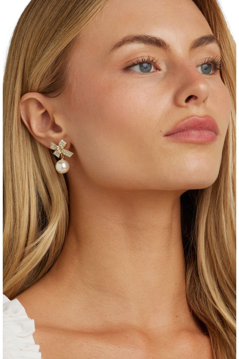 Jenny Bow Earrings, Alternate, color, Gold