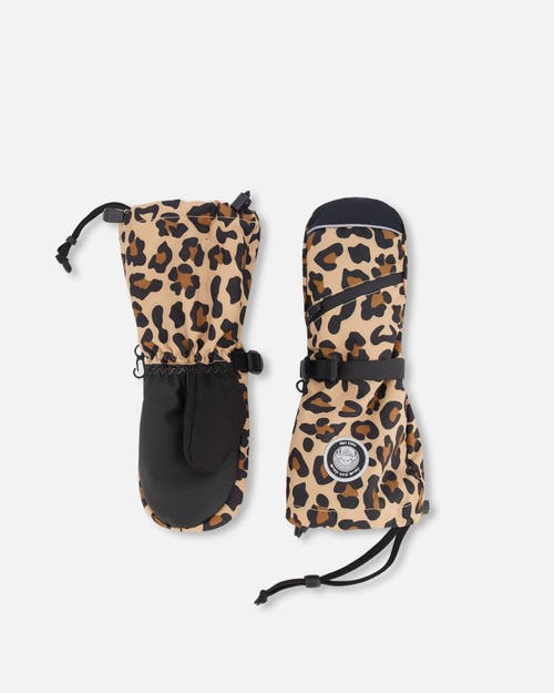 Deux Par Deux Girls Winter Mittens Teknik Animal In Multi