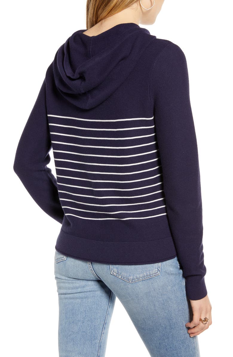1901 Nautical Stripe Cotton Blend Hooded Sweater, Alternate, color, 