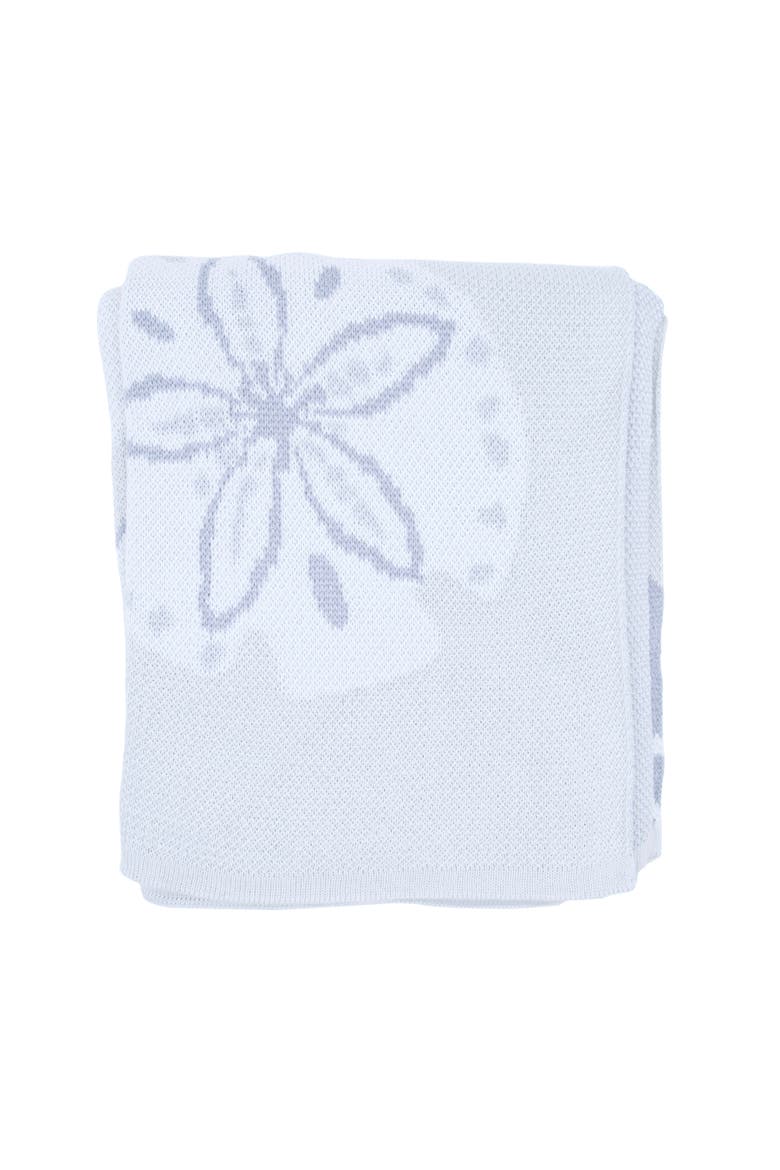 Sand Dollar Pattern Indoor and Outdoor Throw Blanket, Main, color, Blue