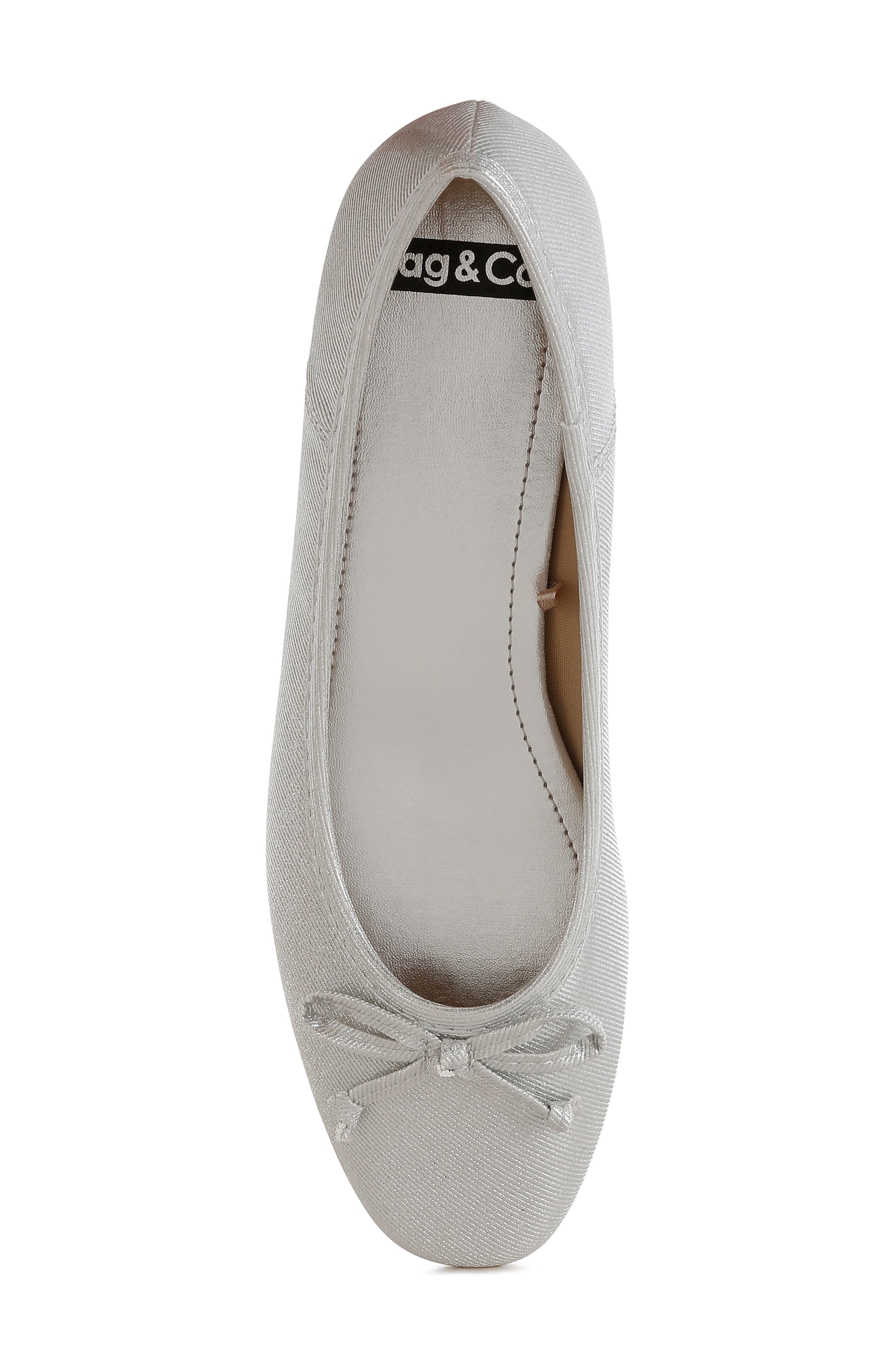 Rag & Co Asghin Metallic Ballet Flat, Alternate, color, Silver