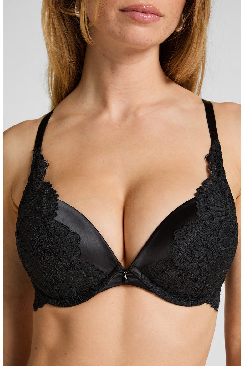 Whitney Padded Underwired Maximizer Bra, Alternate, color, CAVIAR