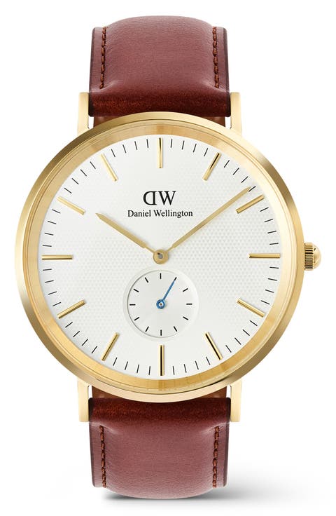 Classic Multi Eye Leather Strap Watch, 40mm