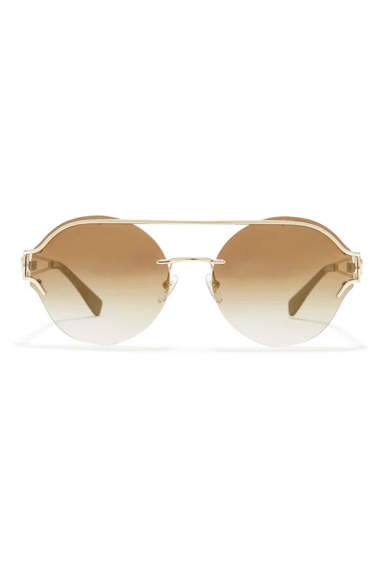 61mm Round Mirror Sunglasses, Main, color, BROWN GOLD