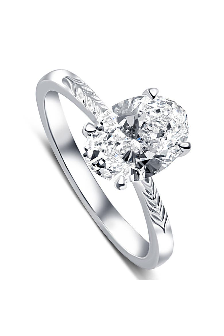 Certified 3Ct Oval Diamond Solitaire Engagement Ring 14k Gold Lab Grown, Alternate, color, 14k White Gold