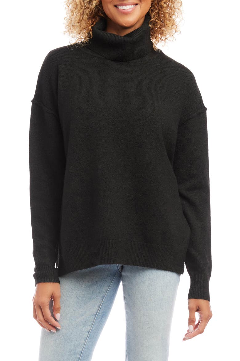Turtleneck Sweater, Main, color, BLACK