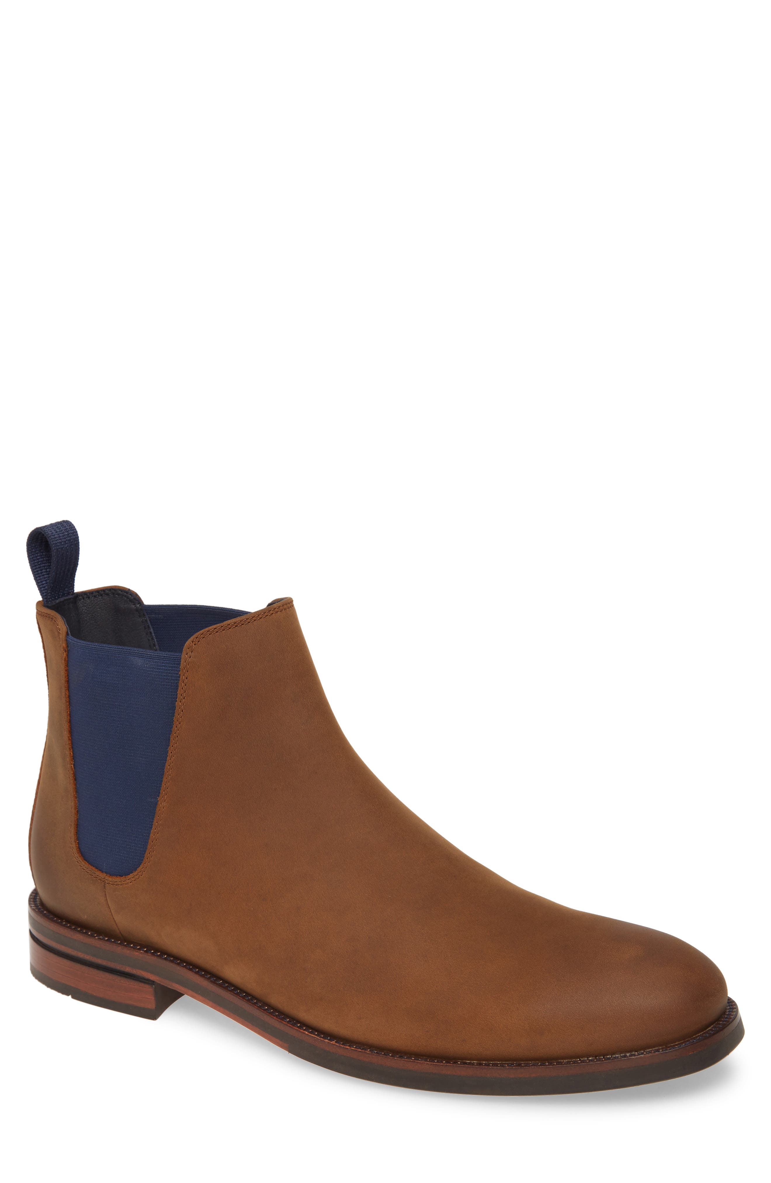 Wakefield Grand Waterproof Chelsea Boot, Main, color, DOGWOOD/ PEACOAT LEATHER