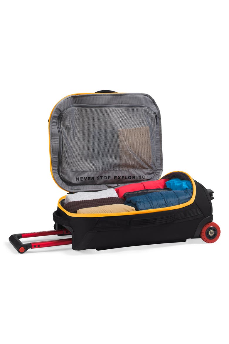 22 Inch Base Camp Rolling Thunder Carry On Suitcase, Alternate, color, SUMMIT GOLD/ TNF BLACK-NPF