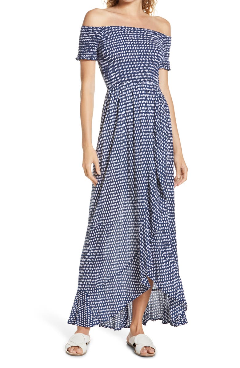 Tiare Hawaii Cheyenne Off the Shoulder Maxi Dress, Main, color,