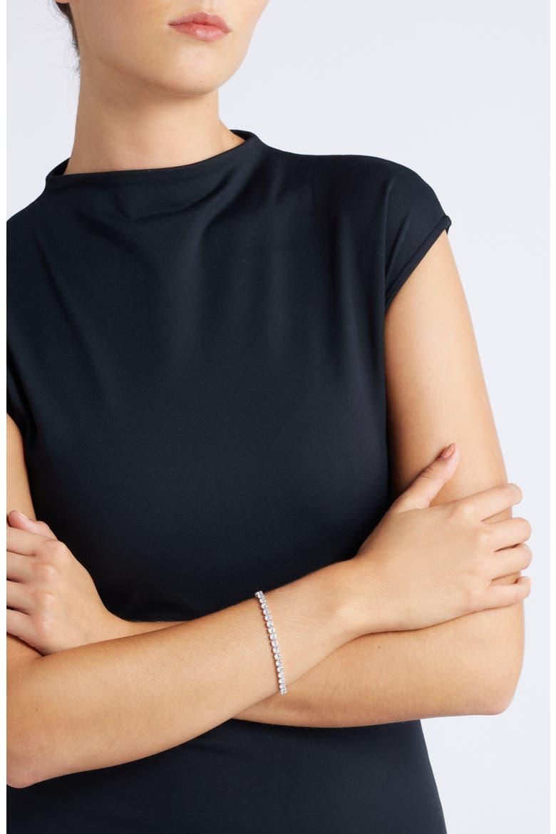 Cubic Zirconia Tennis Bracelet, Alternate, color, CLEAR- SILVER