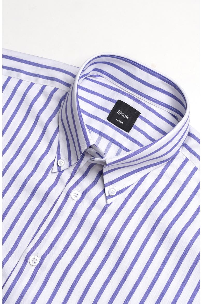 Purple Wide Stripes Pima Cotton Dress Shirt, Alternate, color, Purple Button Down Collar