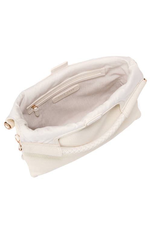 Cole Haan Carolyn Leather Foldover Tote In Ivory