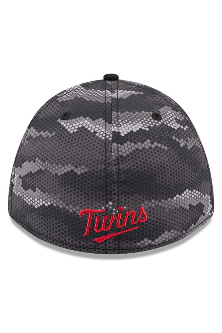 Men's New Era Black Minnesota Twins Camo 39THIRTY A-Frame Flex Hat, Alternate, color, Black