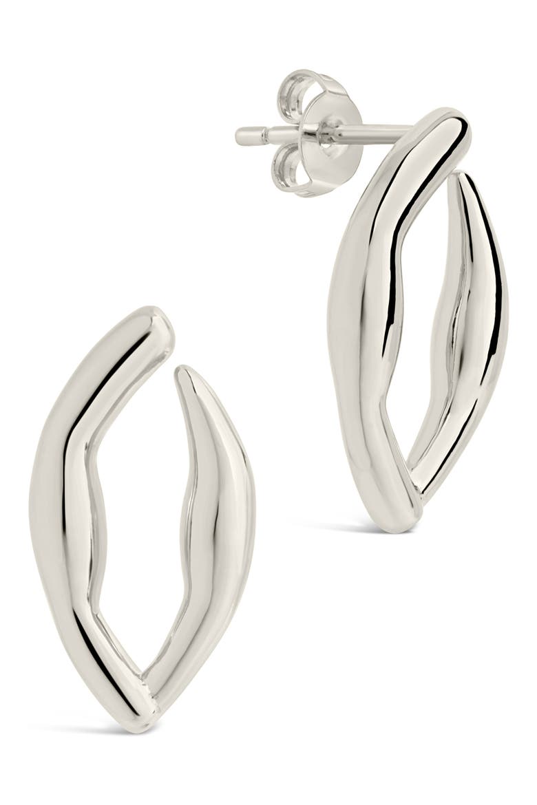 Sharee Contoured Stud Earrings, Main, color, SILVER