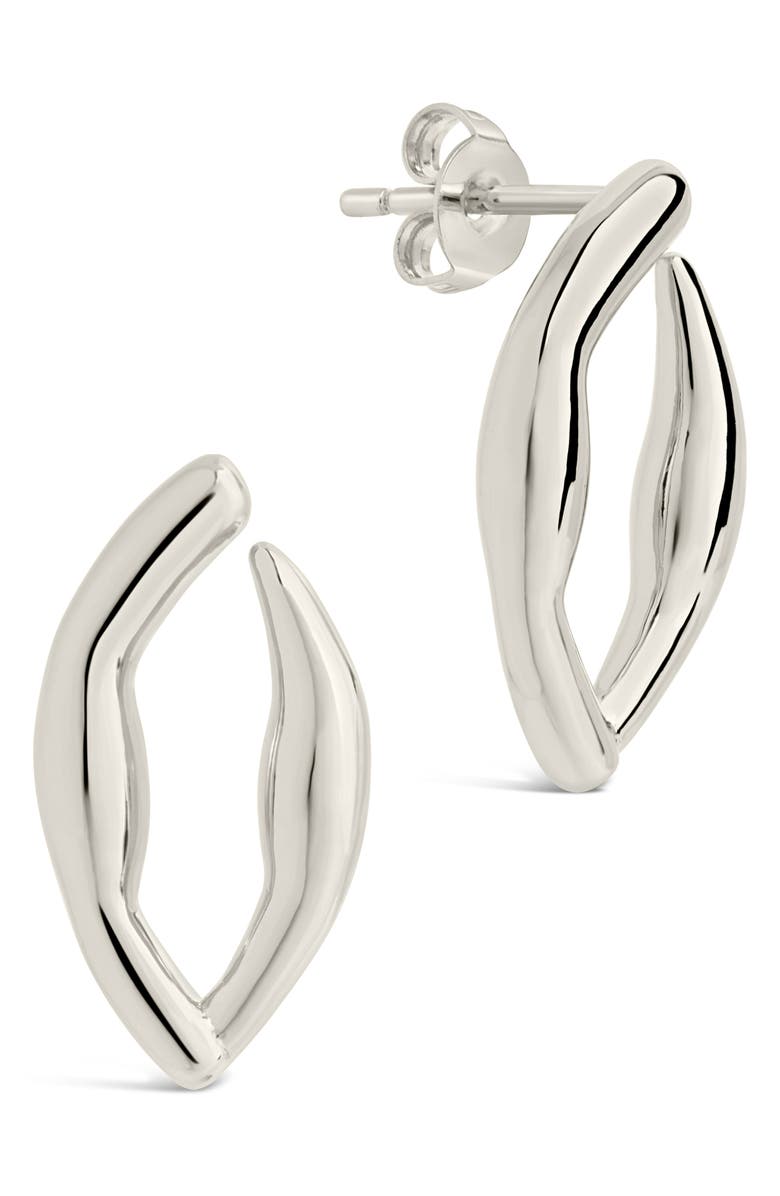Sterling Forever Sharee Contoured Stud Earrings, Main, color, Silver