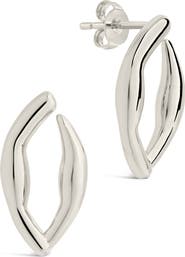 Sterling Forever Sharee Contoured Stud Earrings