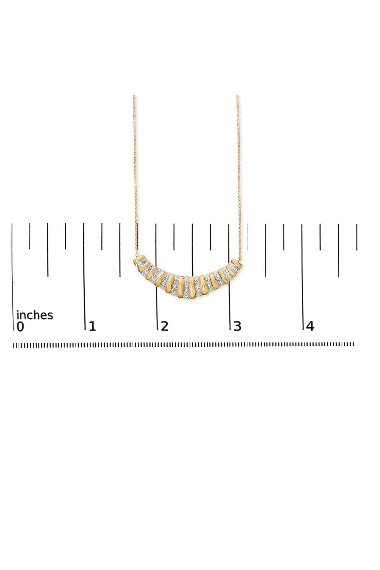Gold Vermeil 1/10 Cttw Diamond Bold Ribbed Pendant Necklace, Alternate, color, Silver