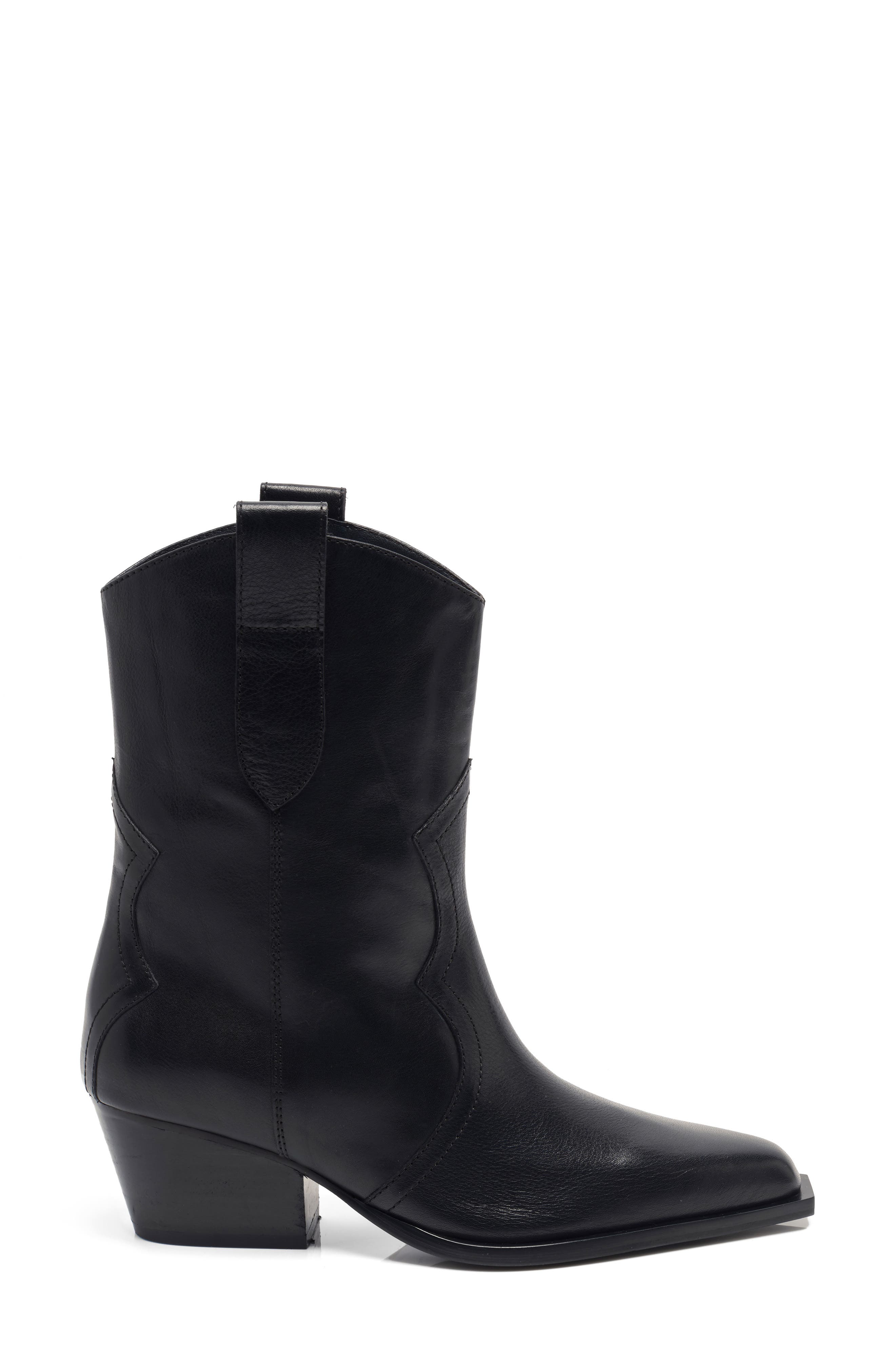 Free People Cat Nap Western Boot, Alternate, color, Black Leather