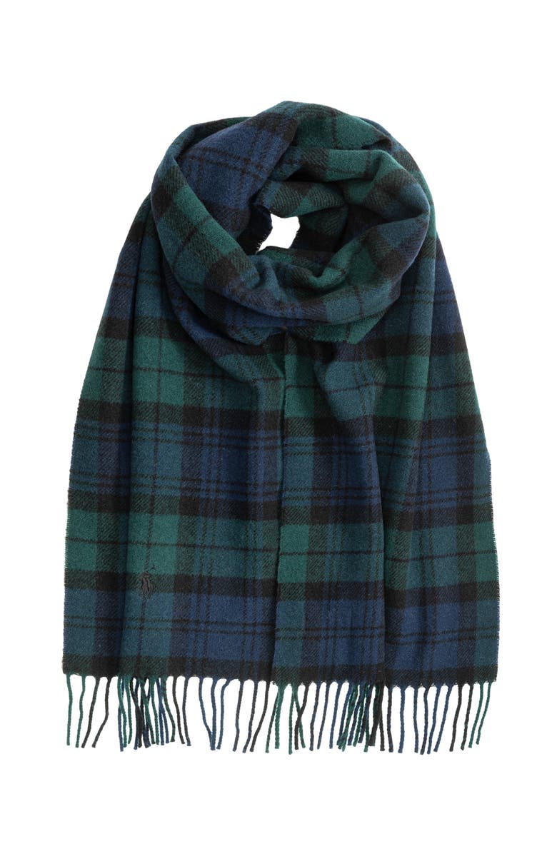 Polo Ralph Lauren Recycled Classic Plaid Scarf, Alternate, color, Blackwatch