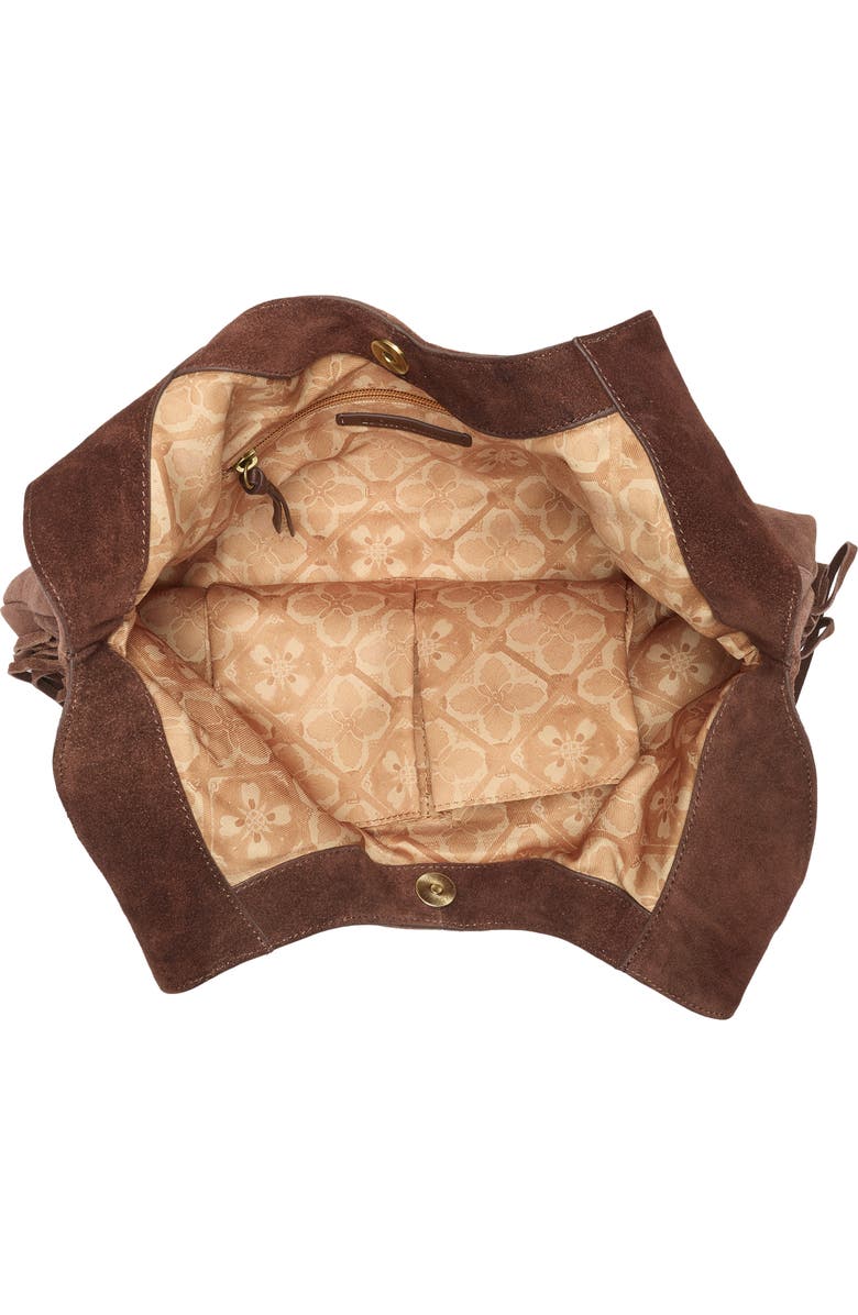 Lucky Brand Nyra Fringe Suede Tote Bag, Alternate, color, Dark Cappuccino