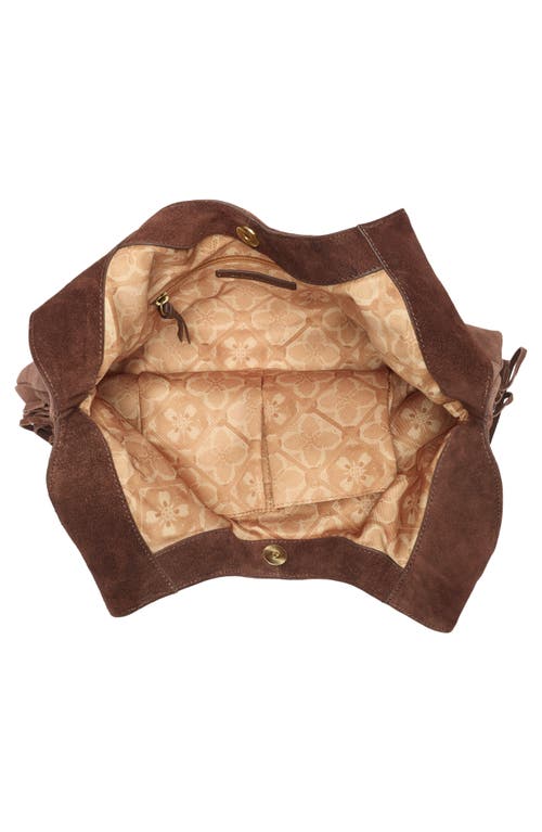 Lucky Brand Nyra Fringe Suede Tote Bag In Brown