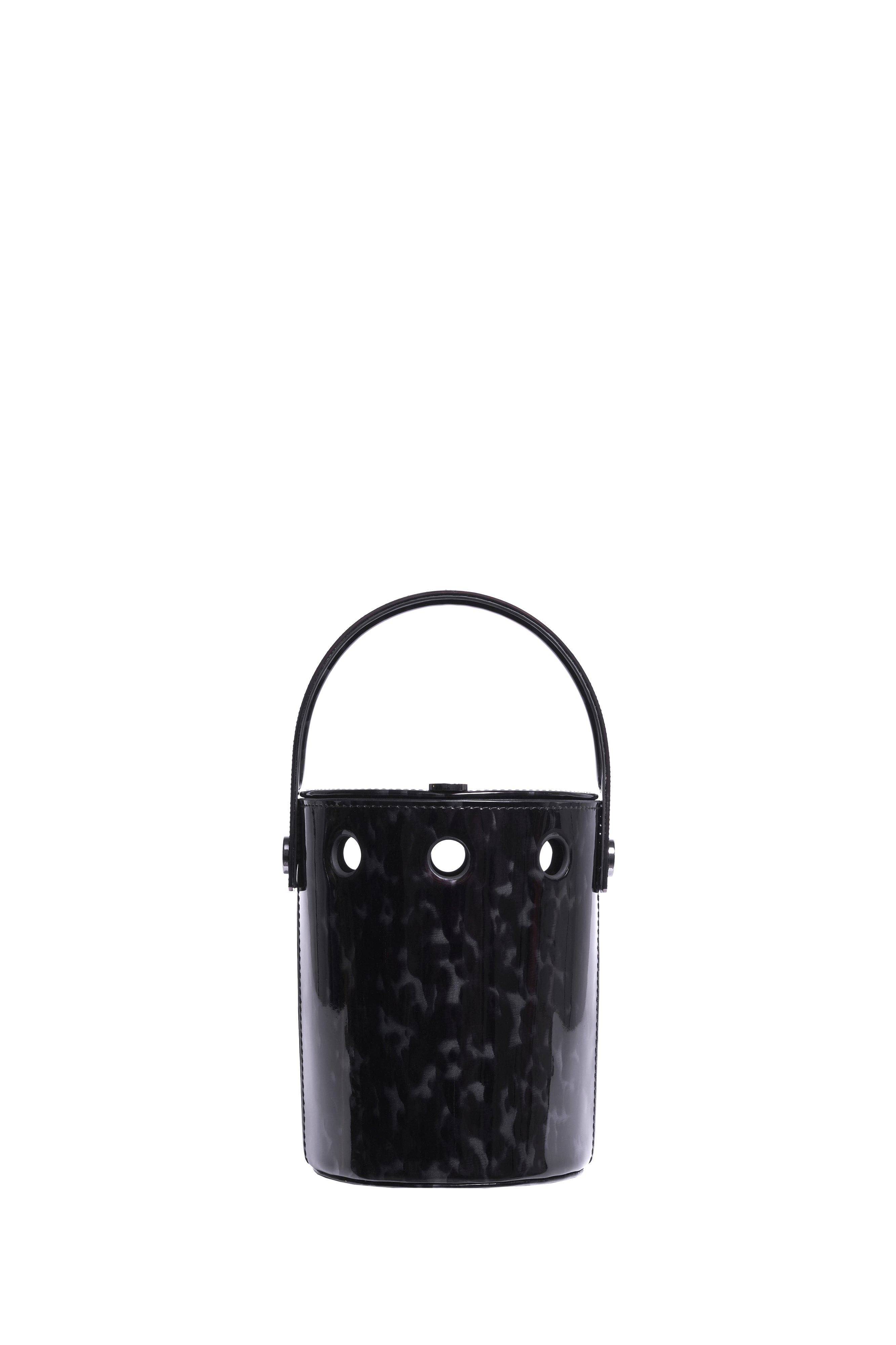 PERRIN PARIS LE MINI SEAU BUCKET BAG, Main, color, Ecaille Black | Black Strass