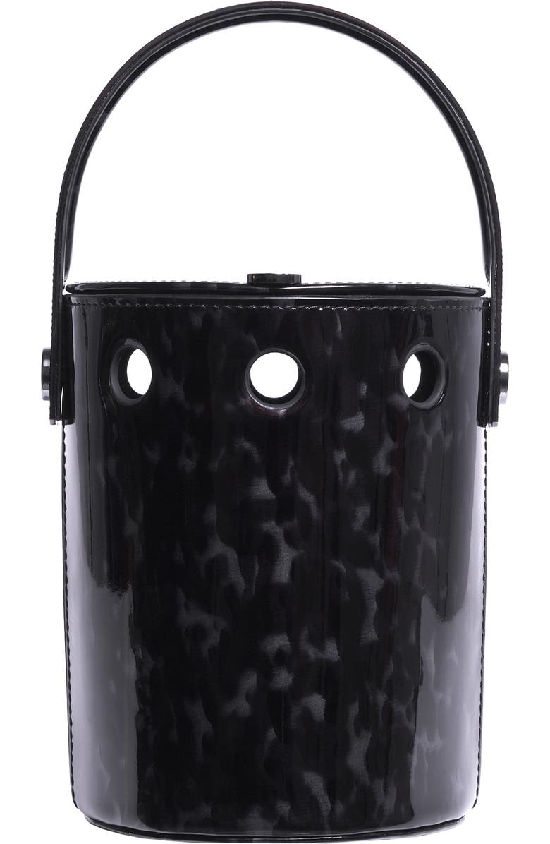 PERRIN PARIS LE MINI SEAU BUCKET BAG, Main, color, Ecaille Black | Black Strass