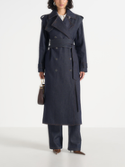 Manière De Voir Esther Denim Trench Coat With Double Belt