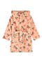 Kids' Orange Print Hooded Fleece Robe
