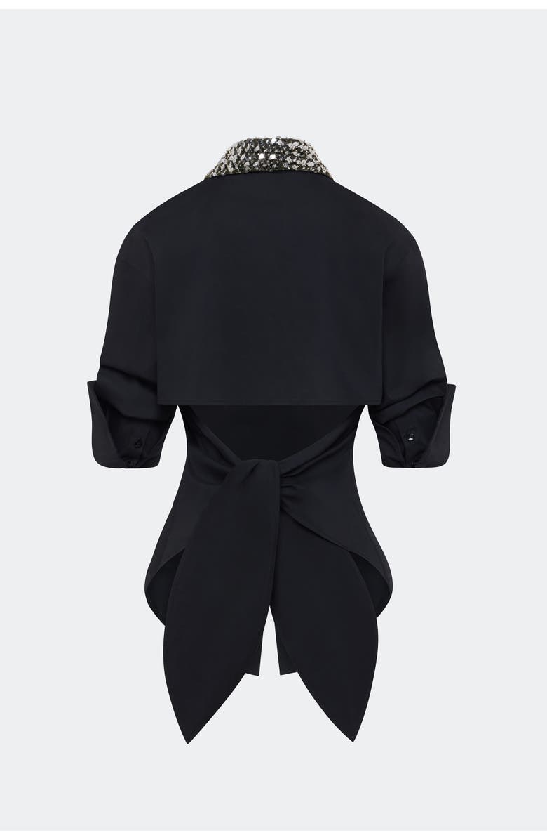 SIMONMILLER Loch Embellished Button Up, Alternate, color, Black