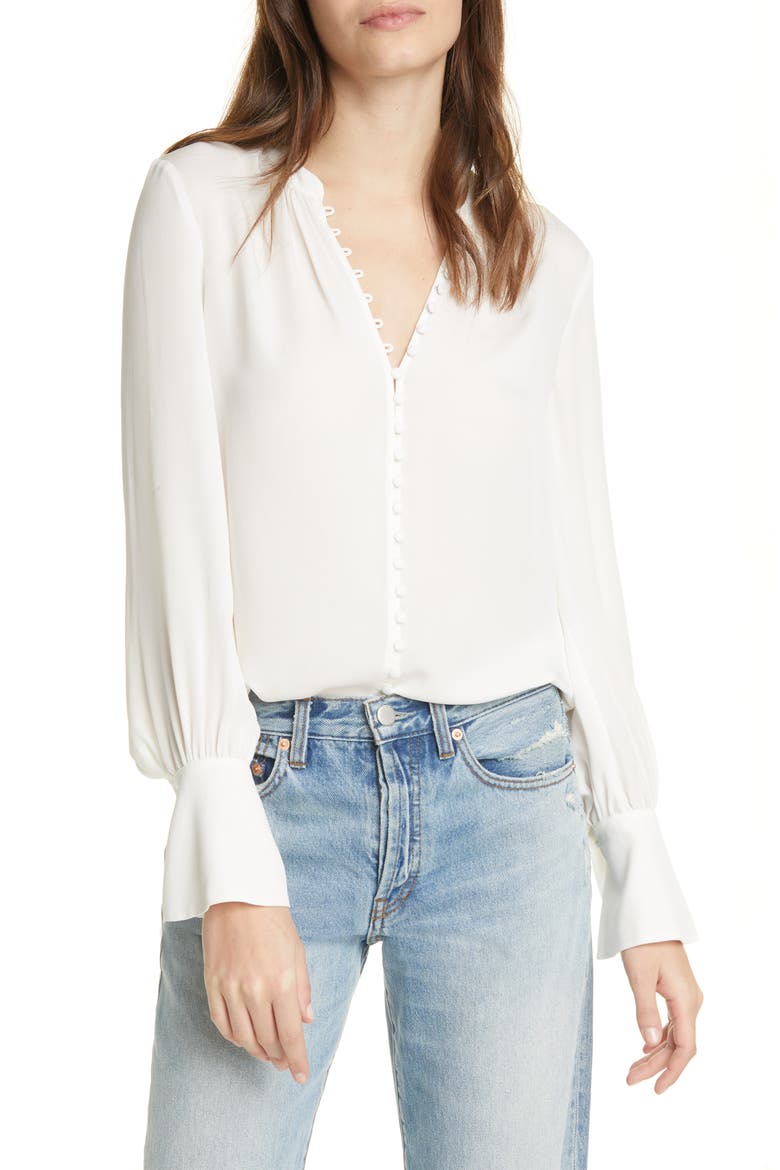Tariana Silk Blouse, Main, color, PORCELAIN