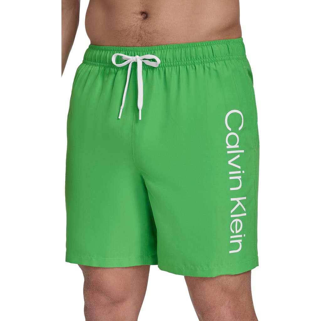 Calvin Klein Core Volley Swim Trunks In Green