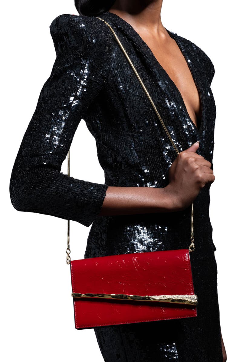 Alexis Bittar Angular Leather Crossbody Bag, Alternate, color, Rouge